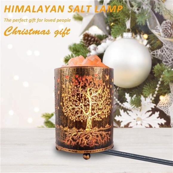 Salt Lamps Night Light,Himalayan Salt Rock Lamp with Dimmer Switch, Tree of Life - Picture 6 of 6